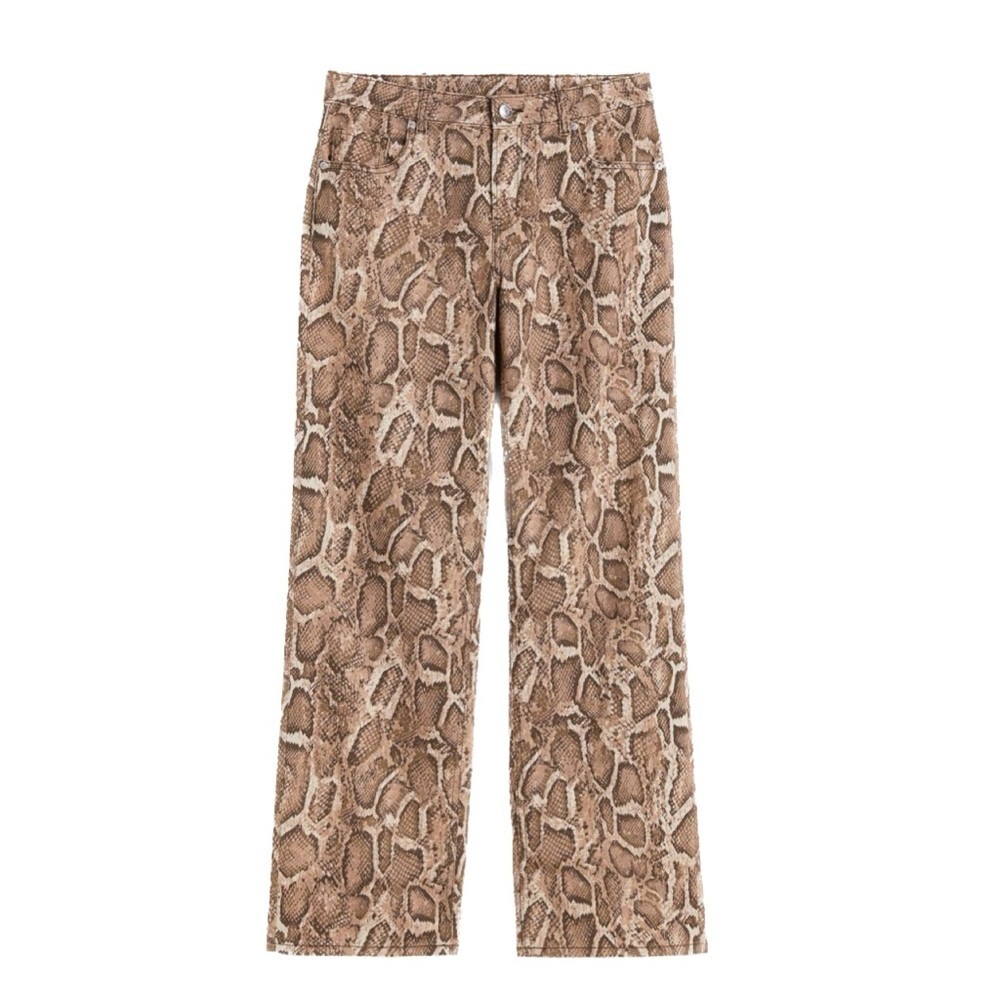 Wide-leg Snakeskin Jeans